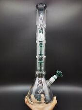50cm Heavy Glass Big Bong Water Smoking Pipe Percolator Bongs Green Hookah Pipes picture