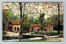Mitchell IN-Indiana, Pioneer, Spring Mill State Park, Vintage c1951 Postcard picture
