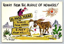 c1981 Howdy From EL PASO Texas 4x6