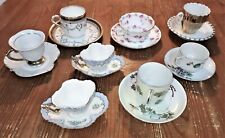 8 Vintage Demitasse Cups and Saucers, Various Brands Marked Unmarked picture