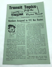 1953 Virginia Transit Topics Go by Bus Richmond Routes Street Numbers Broad Hull picture