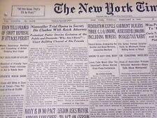 1937 FEBRUARY 8 NEW YORK TIMES - NIEMOELLER TRIAL OPENS IN SECRET - NT 739 picture