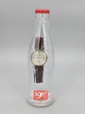 Vintage 2002 Coca Cola Brown Leather Watch In A Plastic Coke Bottle Sealed picture