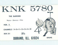 Pre-1980 RADIO CARD - Durand - Near Davis & Harrison & Rock City IL 6/28 AH0960 picture