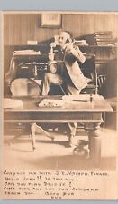 OFFICE TELEPHONE BOSS worcester ma real photo postcard rppc rare posed portrait picture