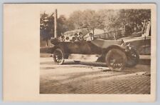 Women & Children in Old Car Convertible, Vintage RPPC Real Photo Postcard picture