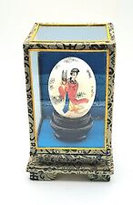 Vintage Asian Hand Painted Real Egg Shell In Case picture