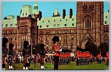 Changing Guards Ottawa Ontario Canada Parliament Building Government Postcard picture