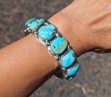 Navajo Cuff Bracelet Turquoise NA Native American Jewelry size 7.5 Signed Chavez picture