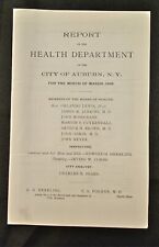 March 1896 Health Dept Mortuary Report Auburn, NY Deaths & Diseases picture