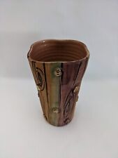 Toscany Empoli Tree Bark Ceramic Vase, Wood Grain, Hand Made in Italy picture