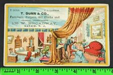 Vintage 1880's Dunn Furniture Carpets Undertaker Home Design Salem NJ Trade Card picture