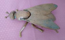 Vintage Fly Ashtray MCM Large Brass Hinged Wings Wasp Bug Insect Stash Box picture