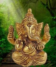 Brass Ornate Lord Ganesh Statue Decorative Sculpture Ganesha Idol Home Decor Gif picture
