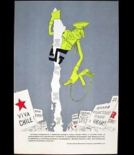 Poster Original Soviet Russia Propaganda Communist Political People of Chile  picture