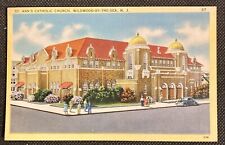 Wildwood-By-The-Sea, NJ Vintage linen Postcard St. Ann's Catholic Church picture