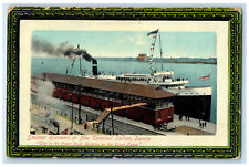 c1910 Steamer Hamonic at New Terminal Station Sarnia Ontario Canada Postcard picture