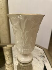 Lenox Poppy Vase Embossed Porcelain Fine China 24 KT Gold Trim picture
