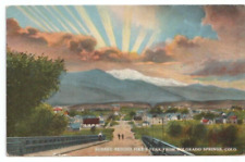 Sunset Behind Pikes Peak from Colorado Springs Colorado Postcard #P2 picture