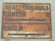 1890s Cast Iron Street Sign New Jersey Garden State Salem Canton Hancock Bridge picture