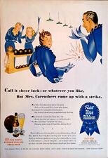 1944 Pabst Blue Ribbon Print Ad 33 Brews Blended Into One Great Beer Liquor picture