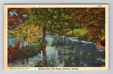 Anderson IN-Indiana, Mounds State Park Scene, Antique, Vintage c1944 Postcard picture