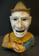 HUMPTY DUMPTY Circus Clown Cast Iron Mechanical Bank Antique Early 1900’s Works picture