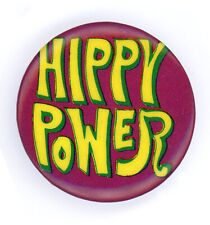 RARE Vintage 1960s HIPPY POWER Psychedelic Pin Back Button Counter Culture picture