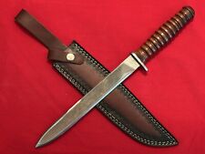 CUSTOM 15” KNIFE FROM A VINTAGE NICHOLSON FILE - SWISS 1957 GUARD &  WOOD GRIP picture
