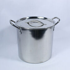 Vintage Stockpot With Lid Handles Silver Toned 9.75 Inches Tall Kitchen picture