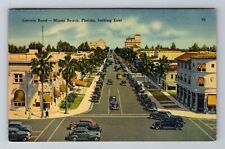Miami Beach FL-Florida, Aerial Lincoln Road, Antique, Vintage c1939 Postcard picture