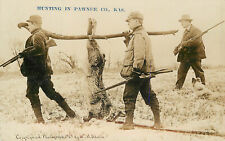 RPPC Martin Exaggertation Hunting Giant Rabbits In Pawnee County Kansas Rifles picture