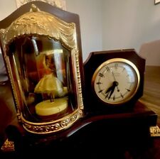 Works Vintage United Dancing Ballerina Clock Motion Lighted Music Box 1940s picture