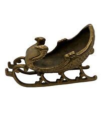Solid Brass Swan Design Vintage Victorian Table Top Christmas Sleigh picture