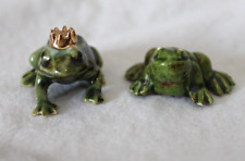 2 Miniature Porcelain Frog Figurines, One with Crown picture