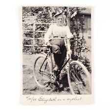 Winona Minnesota Female Cyclist Photo 1898 Safety Bicycle Wheelwoman Woman C2041 picture