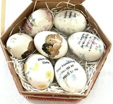 7 of The Egg Lady Painted Porcelain Eggs plus decorative box See pictures picture