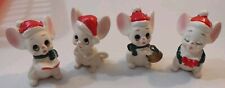 Vintage Lefton Lot 4 Japan Ceramic Christmas Mouse Mice Figurine picture