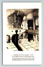 Early RPPC Postcard Boston MA Massachusetts Interior Christ Church Real Photo picture