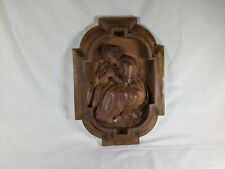 1 Pc Vintage Antique 1930s Hand Carved Wood Statue Of Our Lady picture