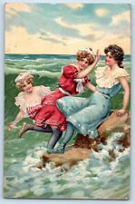 St. Paul Minnesota MN Postcard Beach Bathing Beauty Surf Wave Embossed 1910 picture