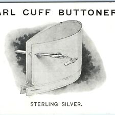 c1890 Earl Cuff Link Buttoner Trade Card Rand Antique Silver Button Hook 7H picture