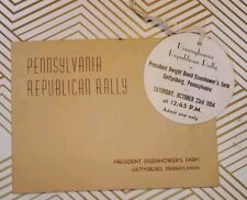 1954 Pennsylvania Republican Rally @ President Eisenhower's Farm w Menu & Ticket picture