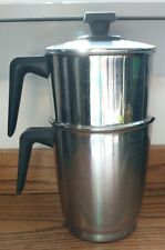 Vintage Rena Ware Stainless 6-8 Cup Drip Coffee Pot 2 tier stove top picture