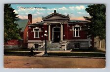 Warren OH-Ohio, Carnegie Library, Antique, Vintage c1916 Postcard picture