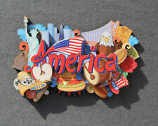 America Tourism Travel Souvenir Art 3D Woodiness Fridge Magnet For Decoration picture