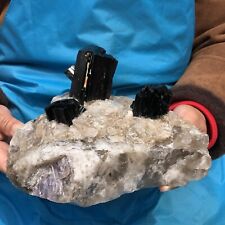 6.88LB TOP Natural Black Tourmaline Crystal Rough Mineral Healing Specimen 806 picture