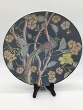 Vintage Hand Painted Chinese Porcelain Platter Bird of Paradise 1950's 12.5” picture