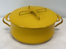 Vtg Dansk MCM Enamel Dutch Oven Yellow Kobenstyle Made In France Lid picture