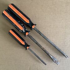 Vintage Rosco Screwdrivers Set of 3 Made in USA Phillips & Flathead Flat Blade picture
